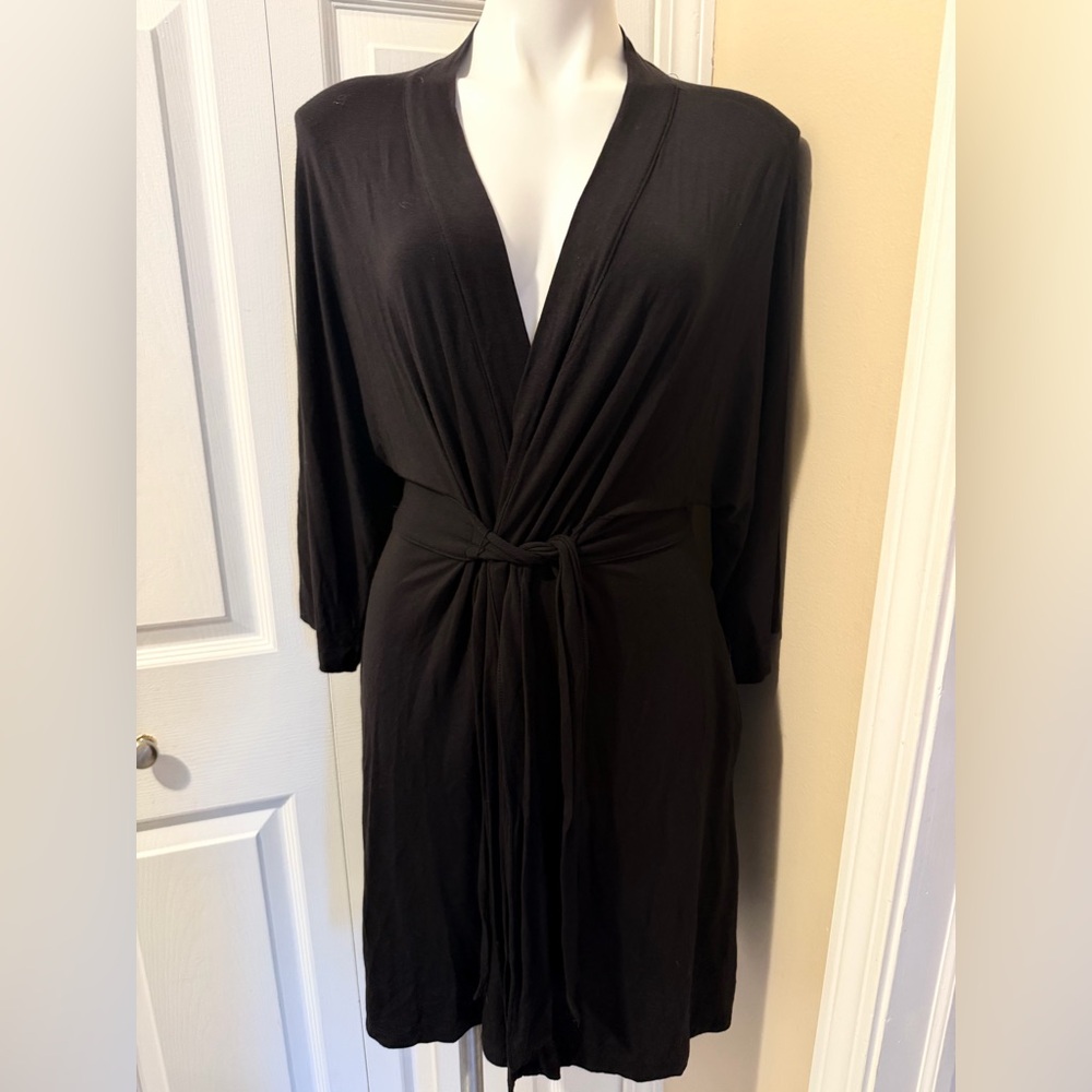 DKNY Black Modal Blend Robe, Size M